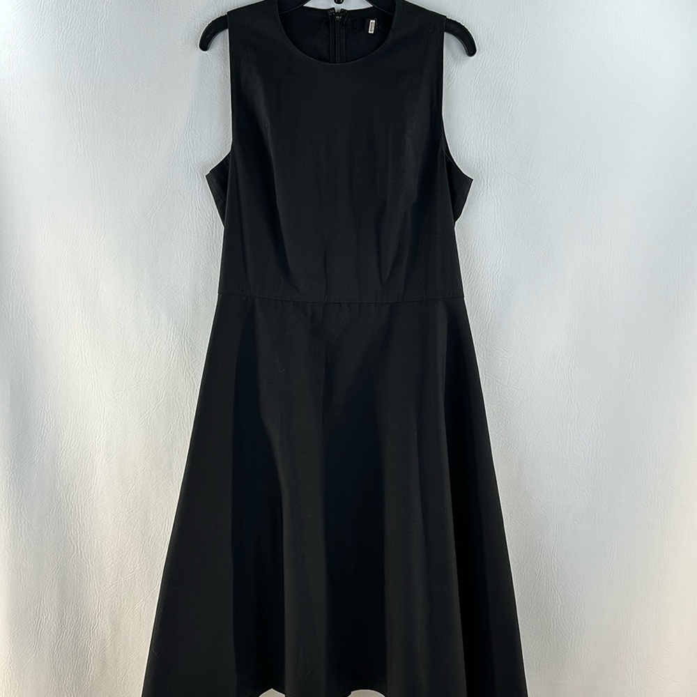 COS Classic Black Fit and Flare Cotton Dress, 8
